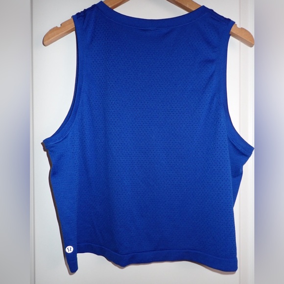 Lululemon Breeze By Muscle Crop Tank *lululemon Jet Stream / Jet Stream- Size 10 - Picture 3 of 3